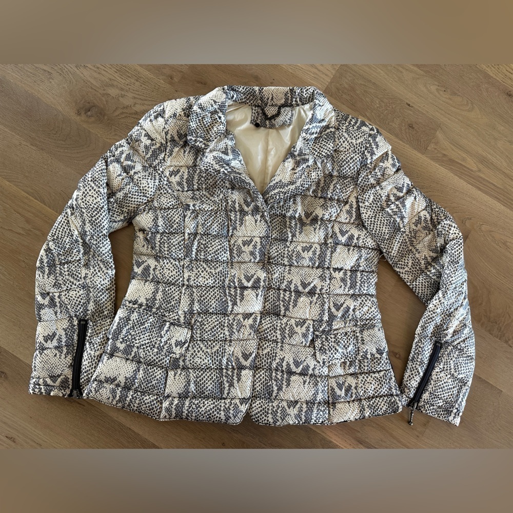 Anorak Snap Down Blazer Down Filled Jacket Snake … - image 4